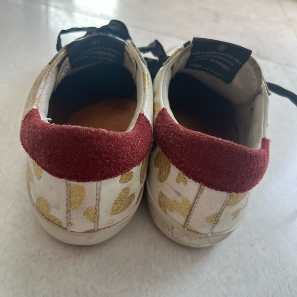 GOLDEN GOOSE DELUXE BRANS Girls Gold White Leather Trainers Sneakers (size 30) - Picture 6 of 7